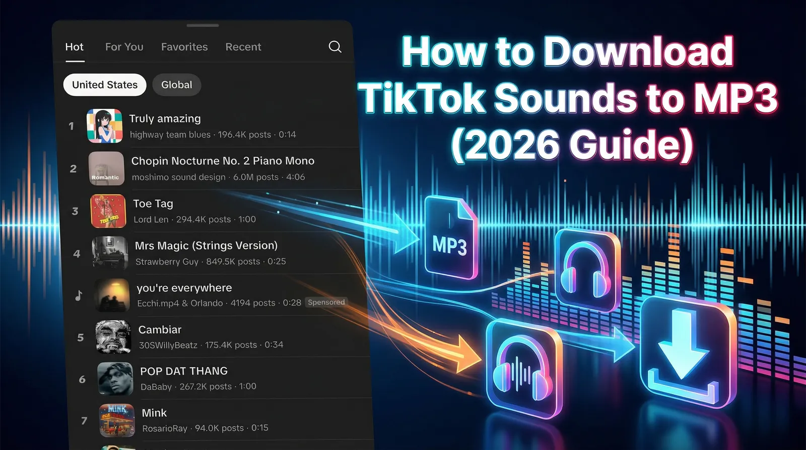 How to Download TikTok Sounds to MP3 (2026 Guide) - Free HD Download Without Watermark